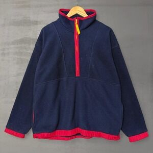 Vintage GAP Arctic Light Fleece Pullover Jacket Men's Large Navy Red Yellow